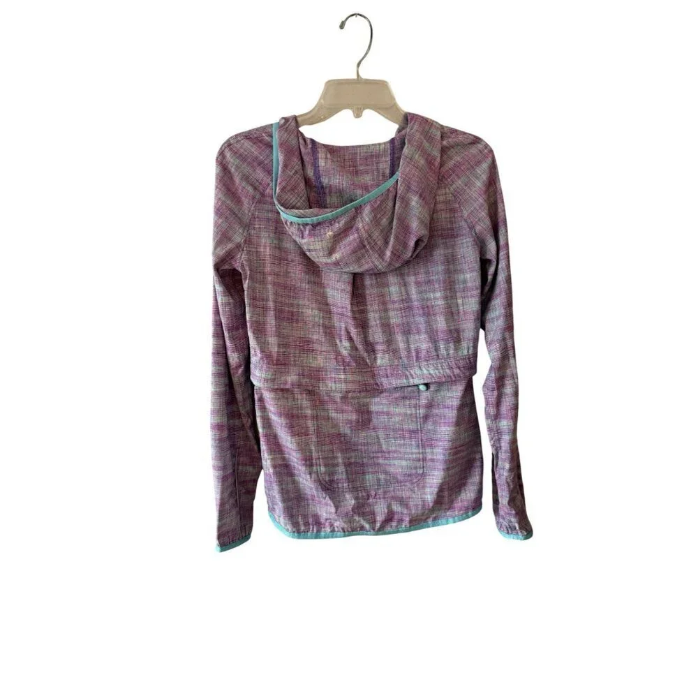 Ivivva Girls Hooded Lightweight Jacket With Full Zip & Pockets Size 14 Purple - Picture 3 of 5